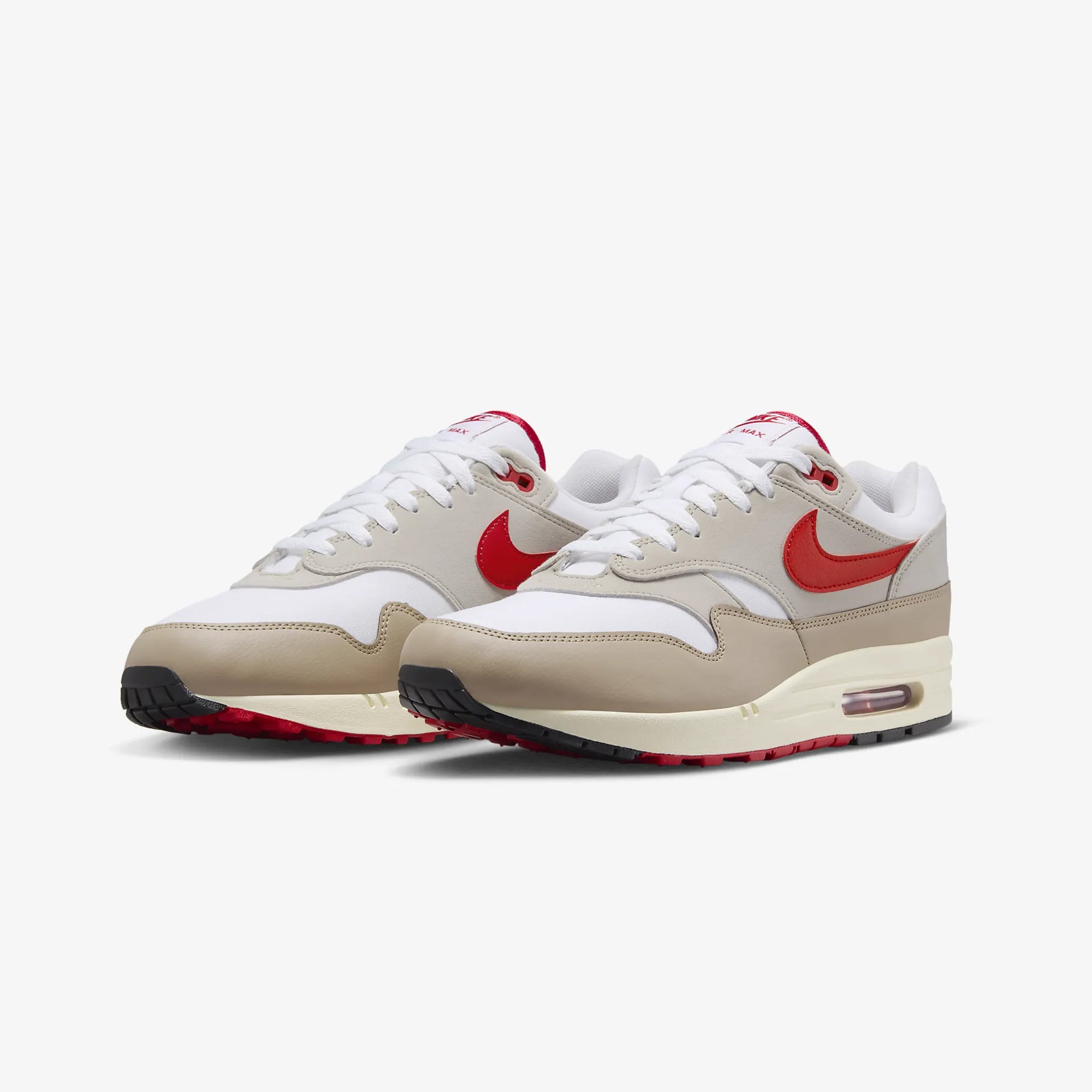 AIR MAX 1 'WHITE/UNIVERSITY RED-CREAM II-LIMESTONE'