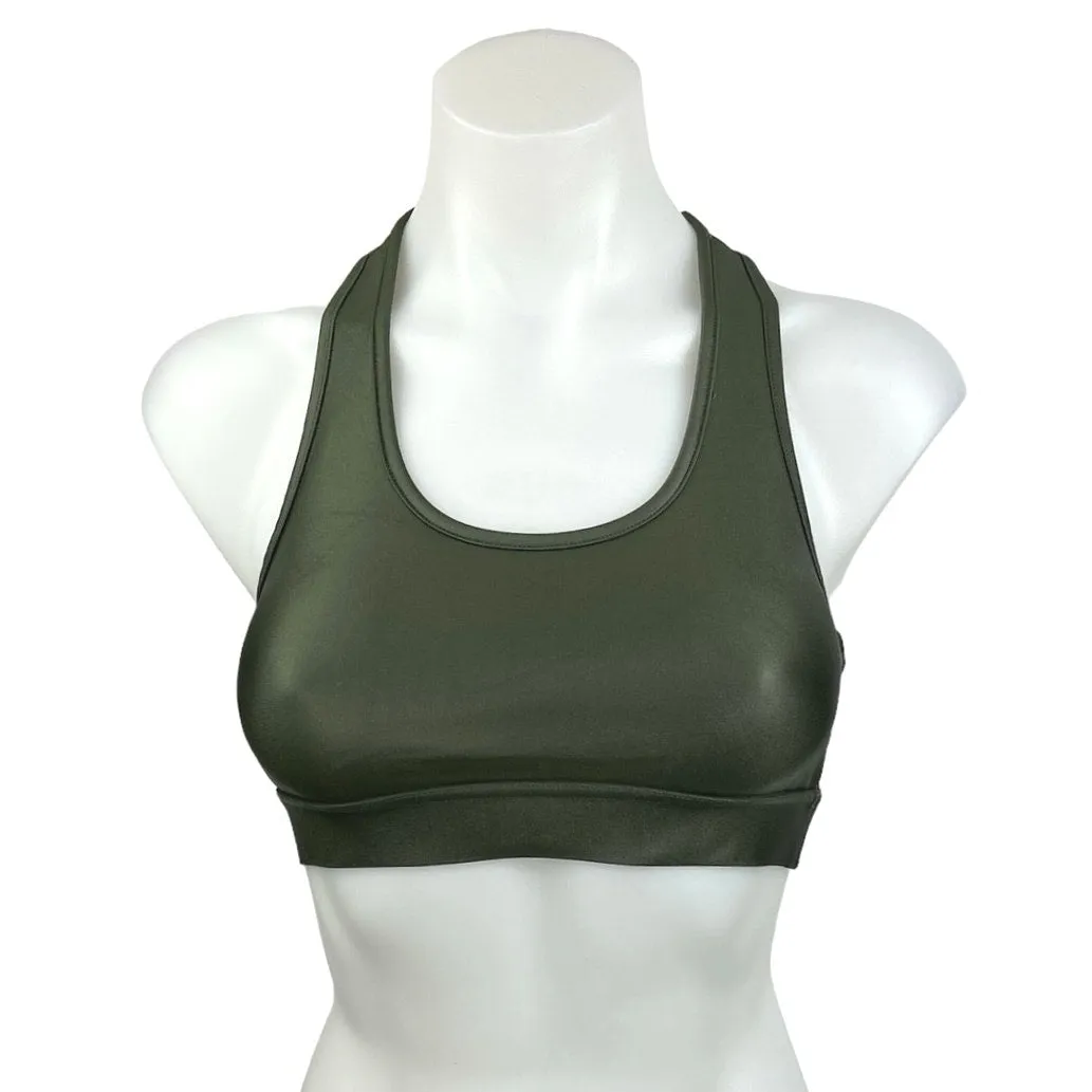 All Access x Bandier NWT Green Scoop Neck Racerback Front Row Sports Bra Size S