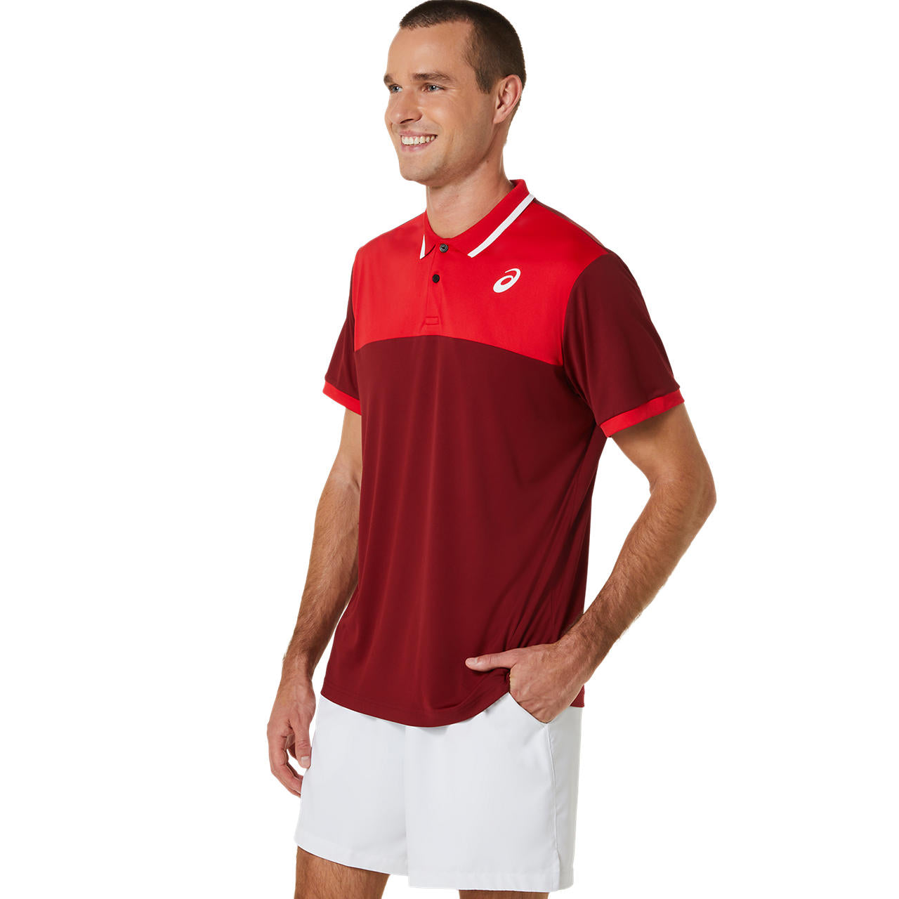 Asics Poloshirt Court Heren Rot