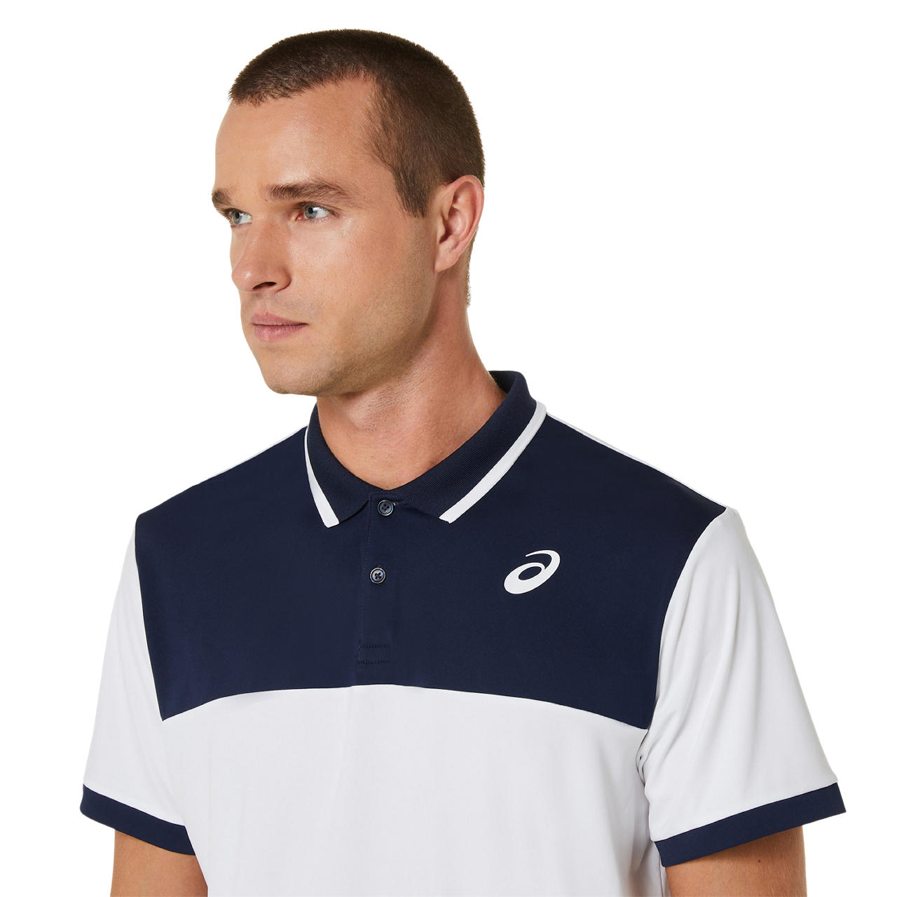 Asics Poloshirt Court Heren Wit Blauw