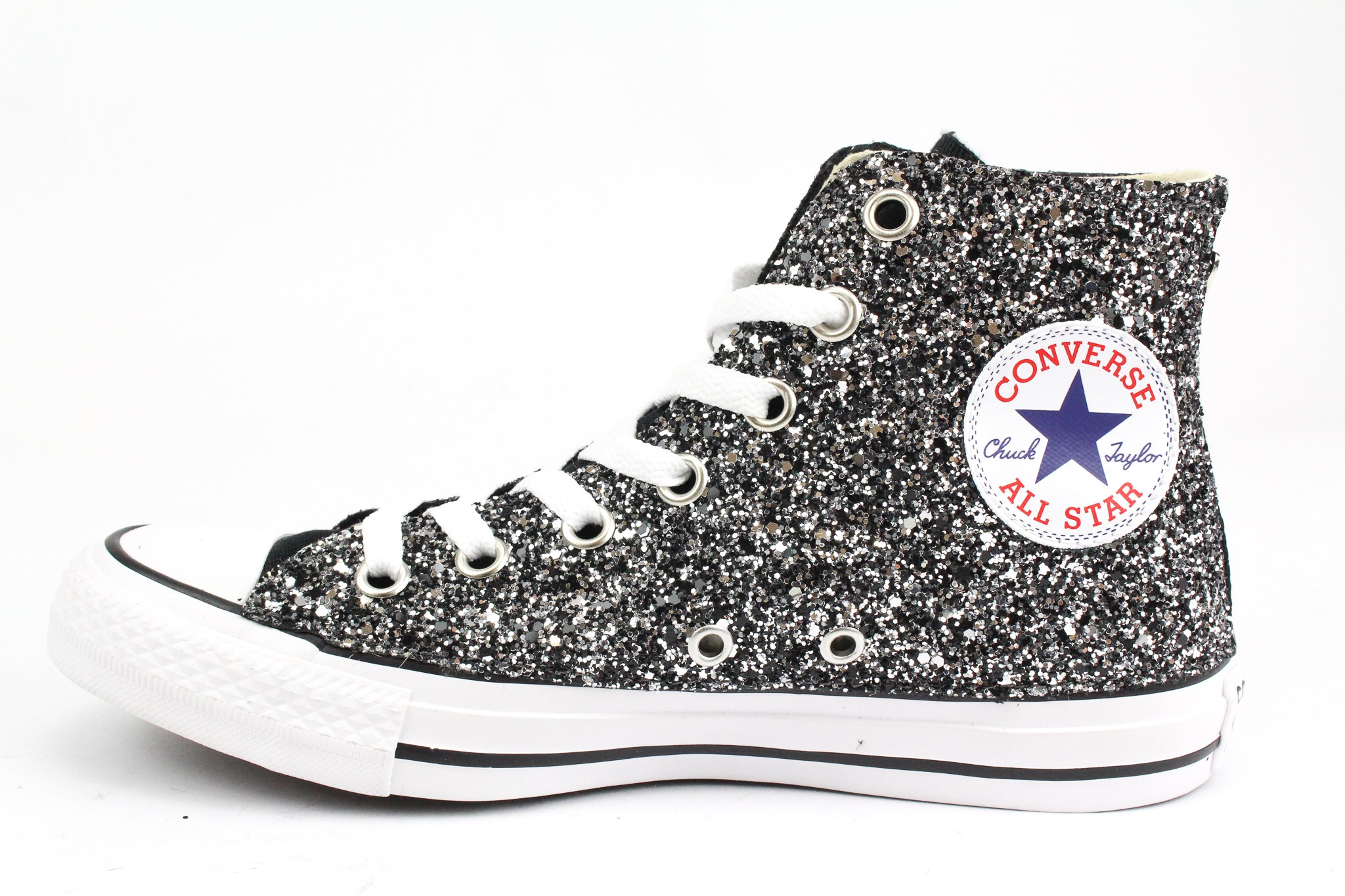 Converse All Star Black Cuore Cavallino Nero & Glitter