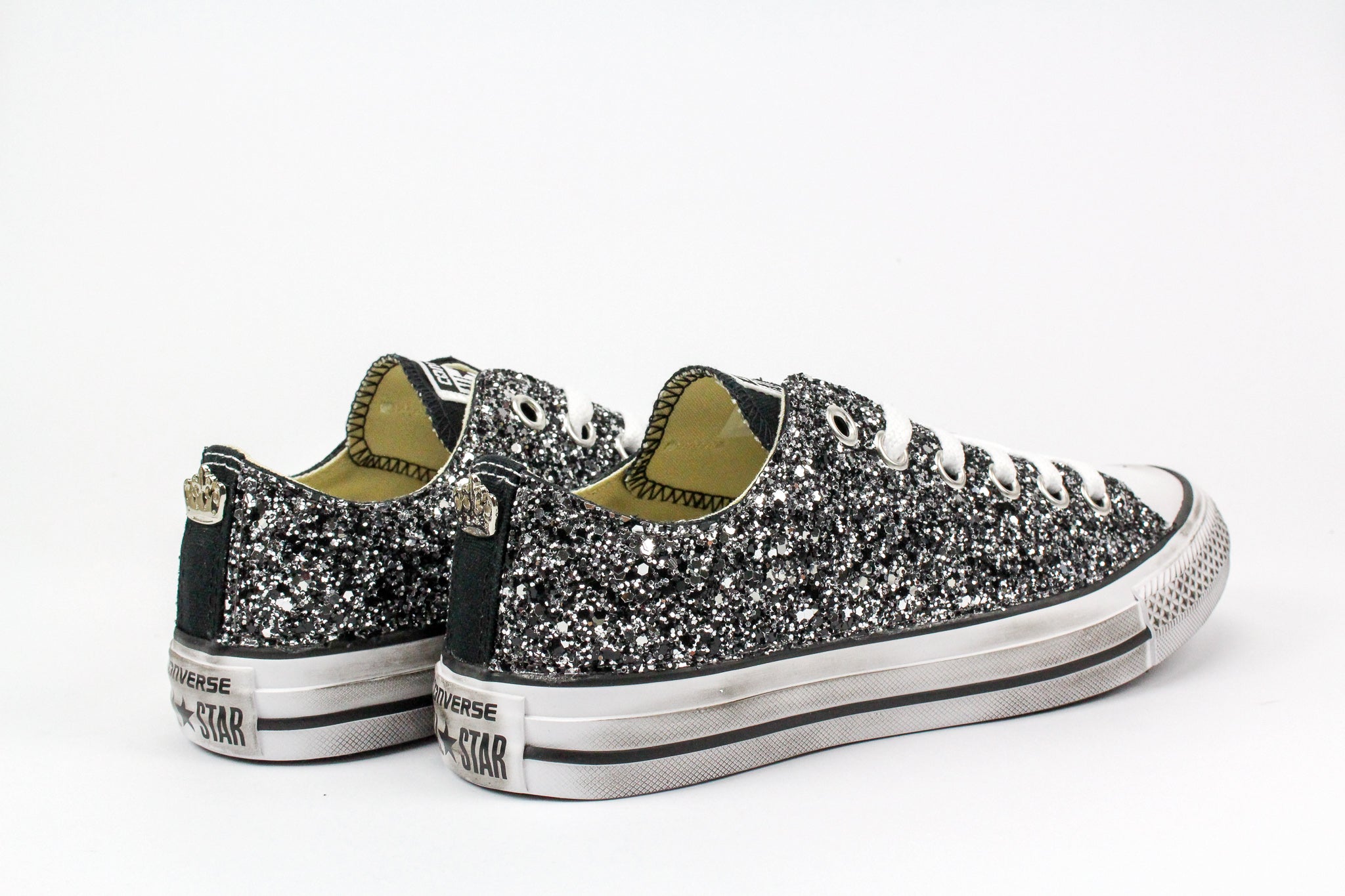 Converse All Star Black Silver Glitter