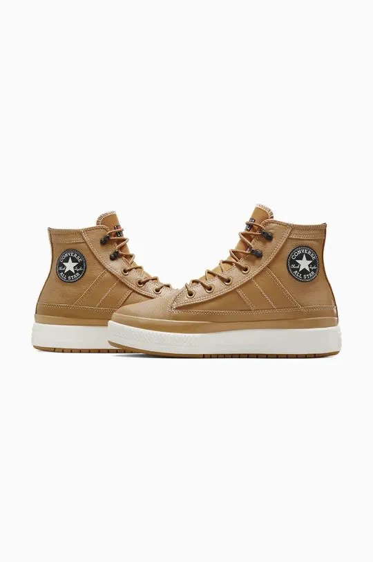 Converse leather sneakers Chuck Taylor All Star Equip Waterproof brown color A08556C