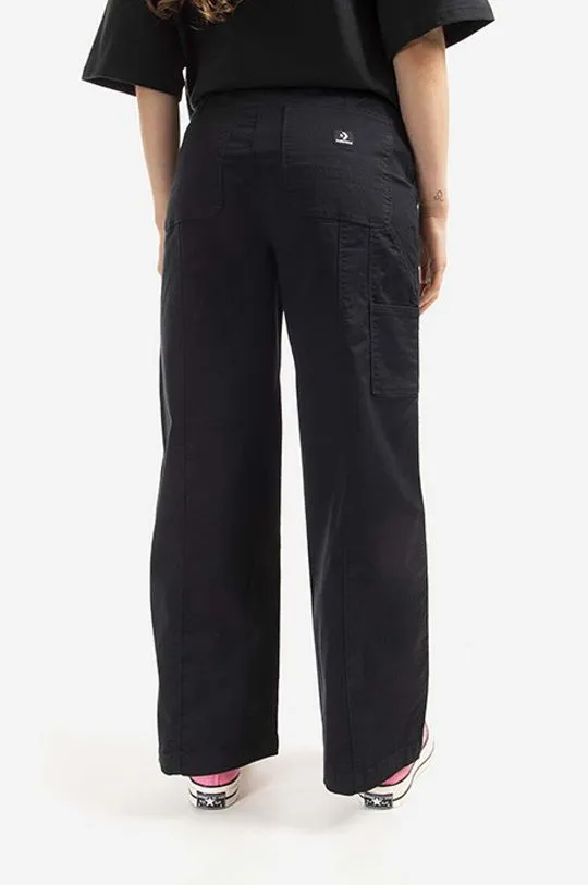 Converse trousers Wide Leg Carpenter women's black color