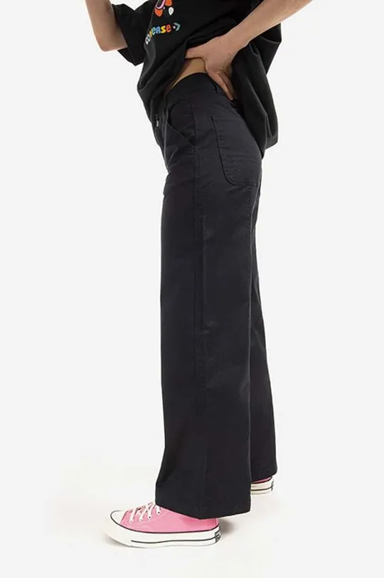 Converse trousers Wide Leg Carpenter women's black color