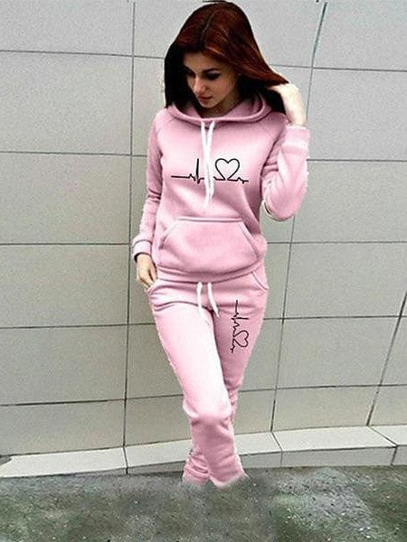 Cozy Winter Pink Khaki Fleece Activewear Set