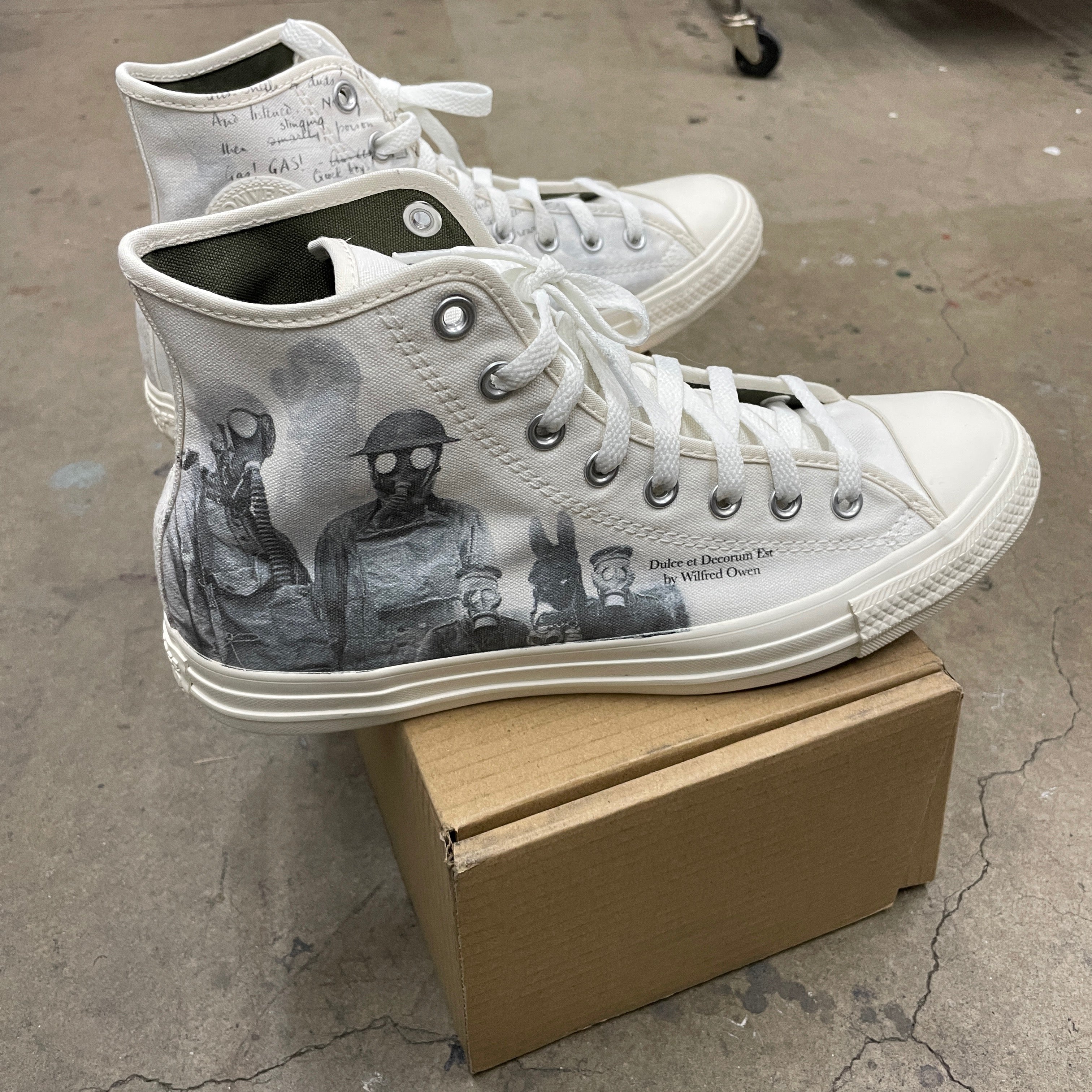 Custom Offwhite Converse High top - Mens 9 - Custom Order - Invoice 1 of 2