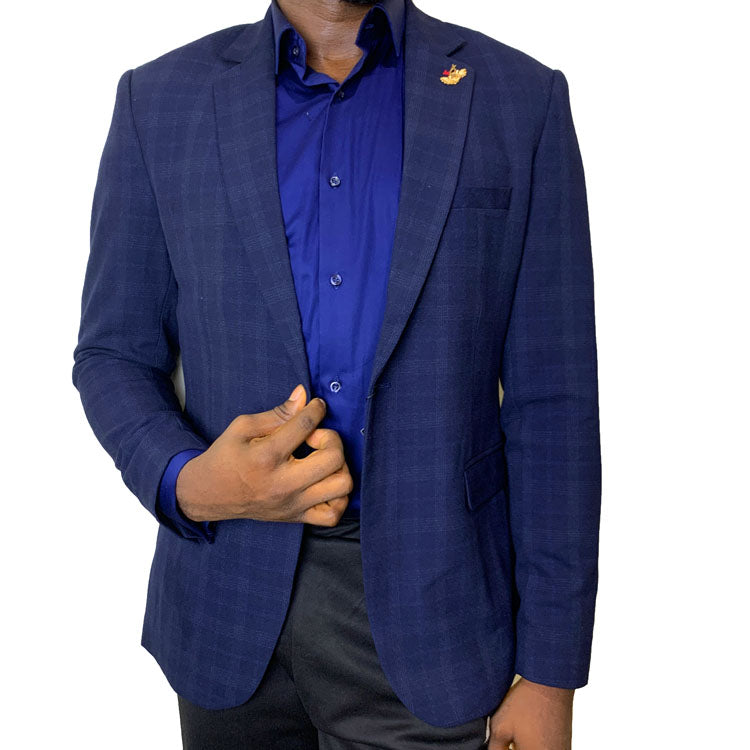 Deep blue formal blazer for men