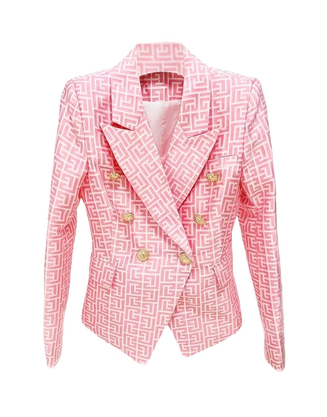 Geometrical Jacquard Patterned Blazer