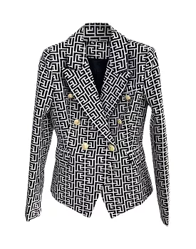 Geometrical Jacquard Patterned Blazer