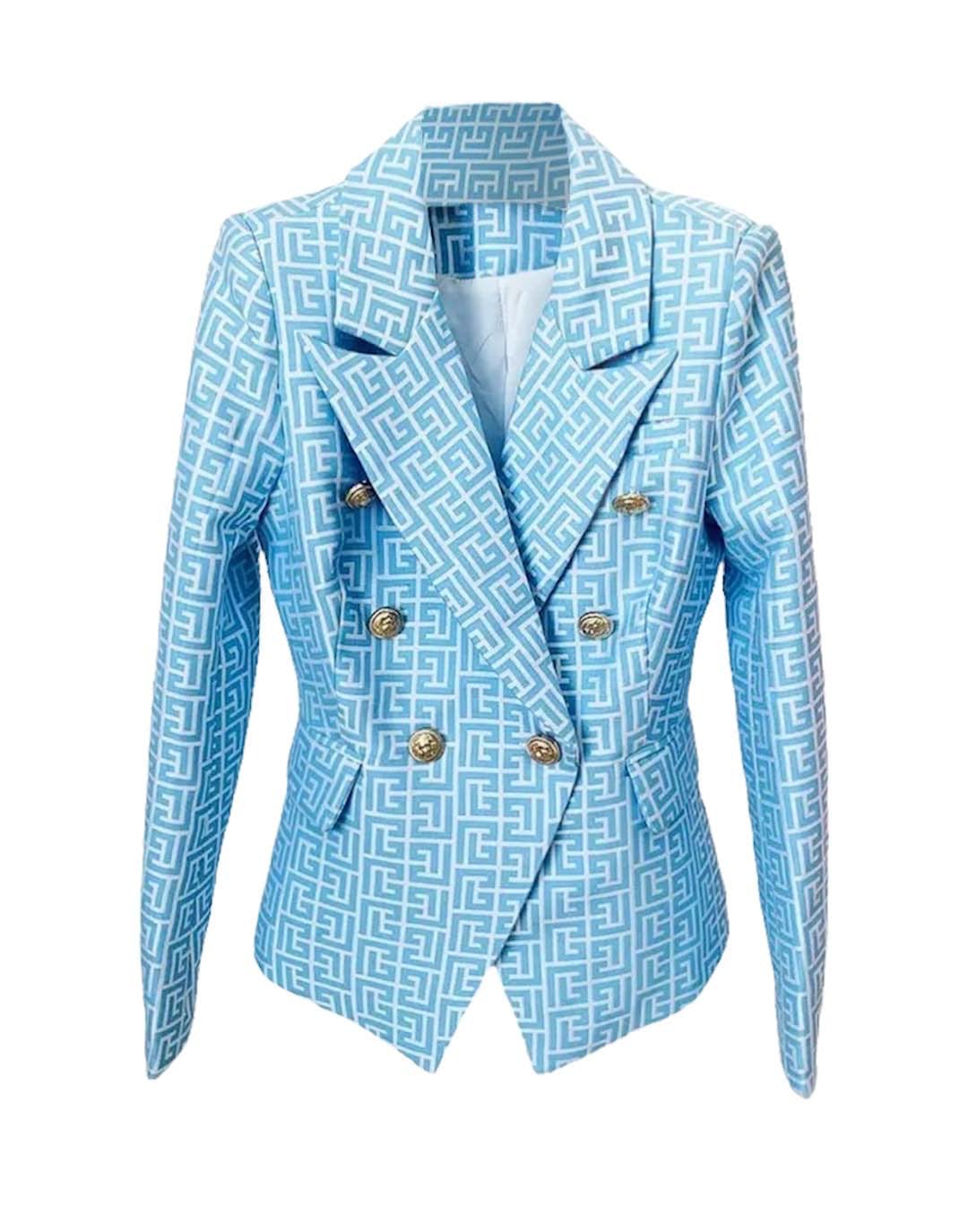 Geometrical Jacquard Patterned Blazer