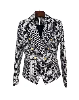 Geometrical Jacquard Patterned Blazer