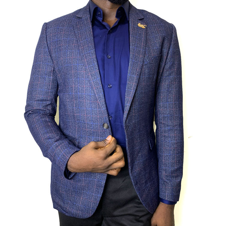 Grain formal blazer for men | Navy blue