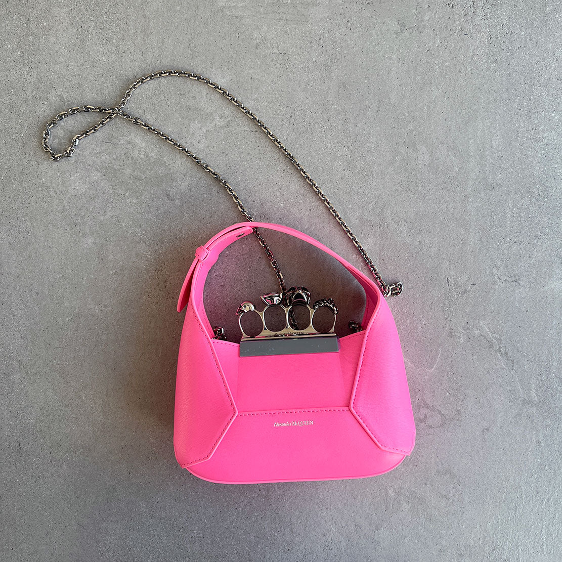 Jewelled Hobo Mini, Fluro Pink