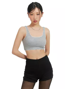 Lace Trim Comfy Sports Bra CM421