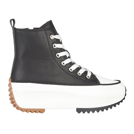 Ladies Classic Black Hi Tops Platform Chilli Urban Jacks Inside zip