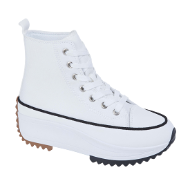 Ladies Classic  White Hi Tops Platform Urban Jacks Sienna