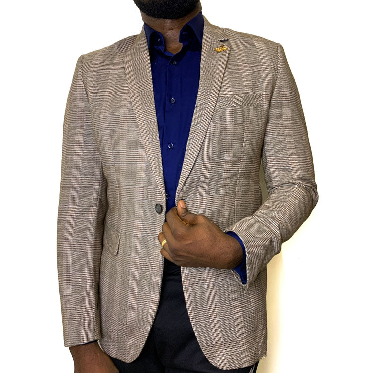 Light Brown check blazer for men