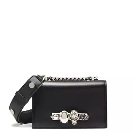 Mini Jewelled Leather Strap, Black