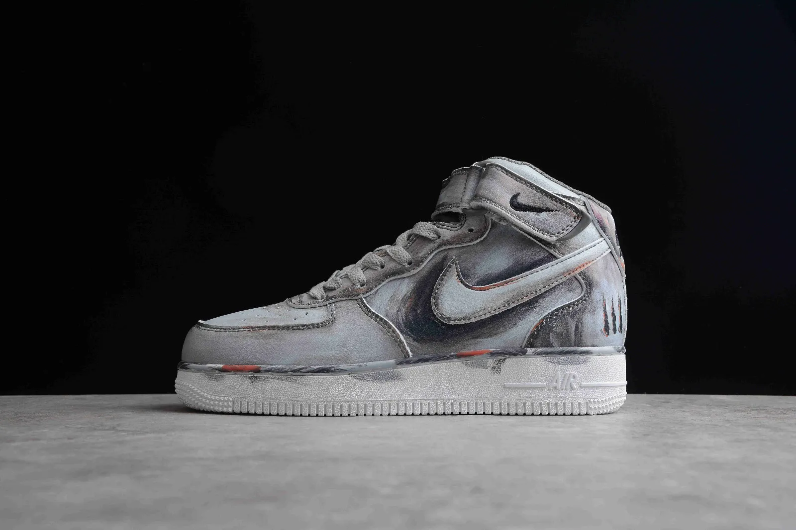 Nike Air Force 1 Mid Grey Black White Shoes CW7582-103