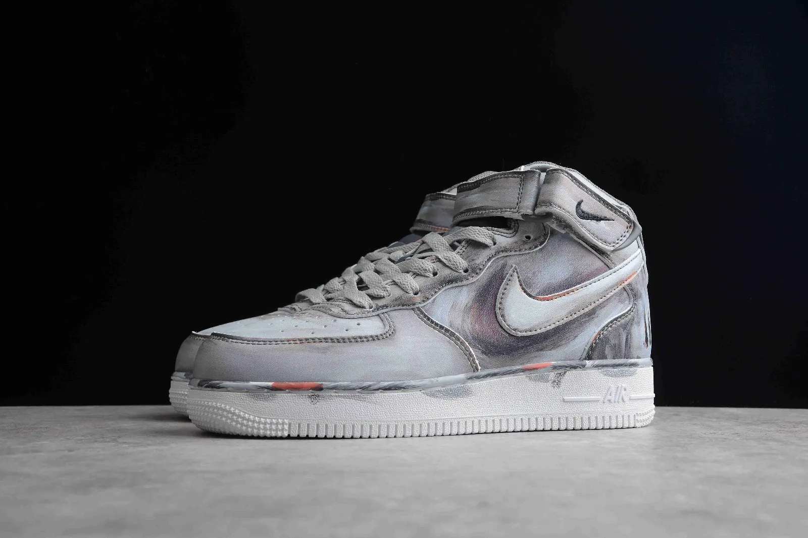 Nike Air Force 1 Mid Grey Black White Shoes CW7582-103