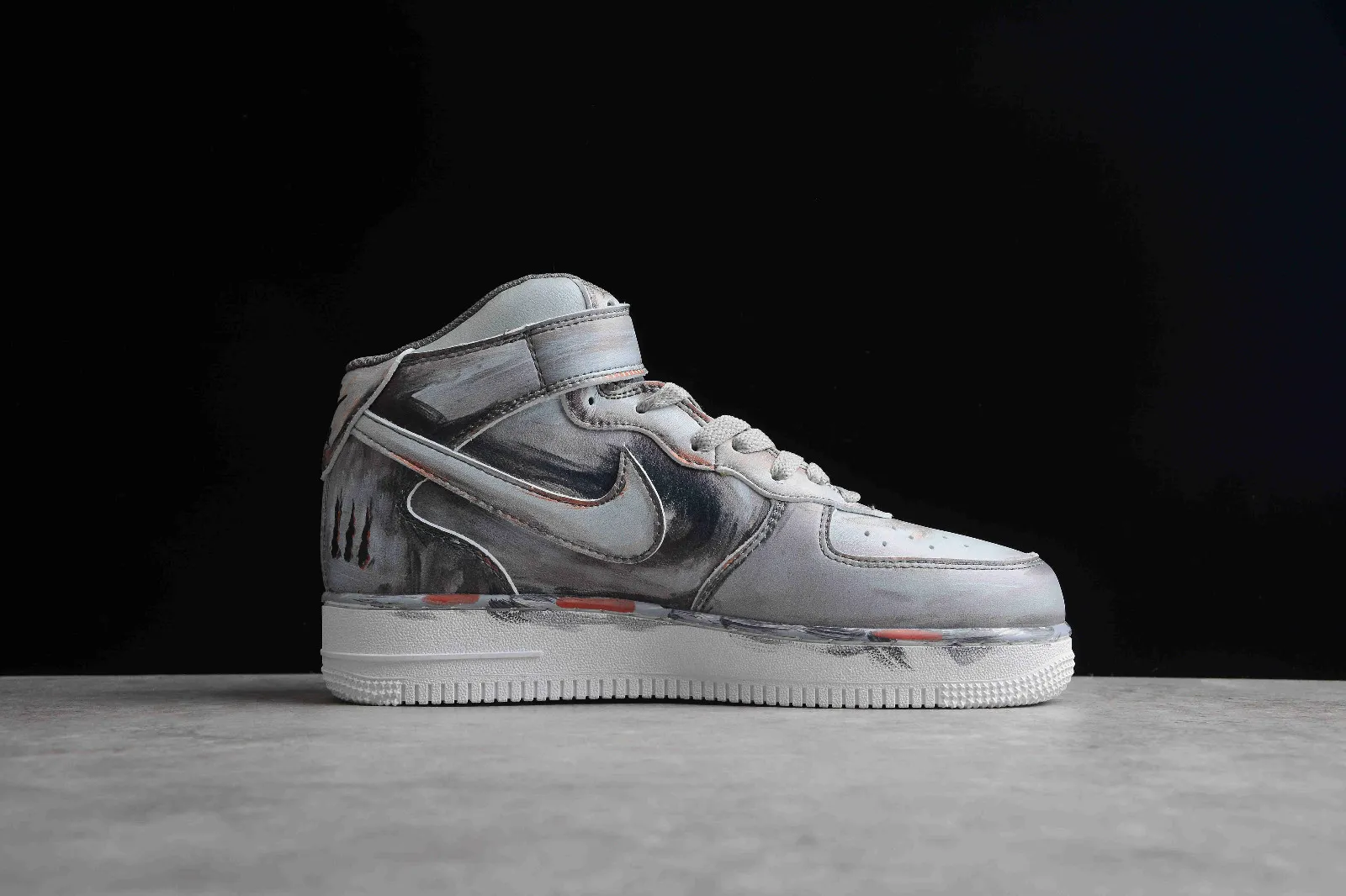 Nike Air Force 1 Mid Grey Black White Shoes CW7582-103