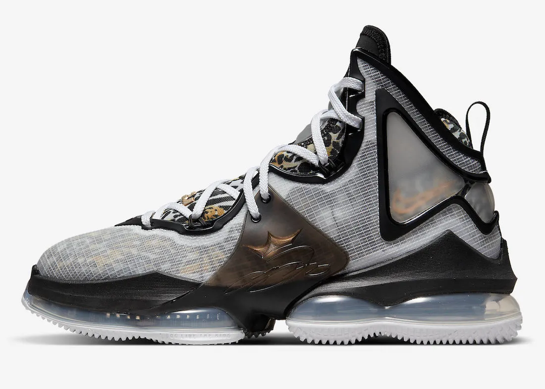 Nike Zoom LeBron 19 EP Leopard White Grey Metallic Gold Black DC9340-100