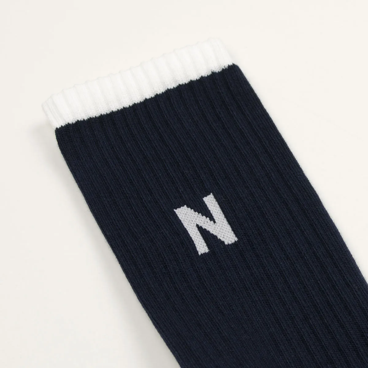 Norse Projects - Bjarki Varsity N Socks - Dark Navy