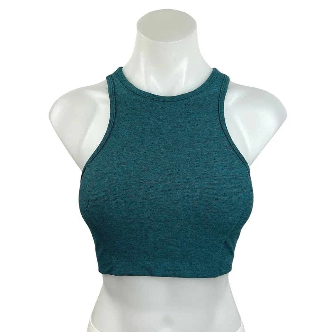 Outdoor Voices Blue High Neck Racerback Athletic Workout Sports Bra Size XS