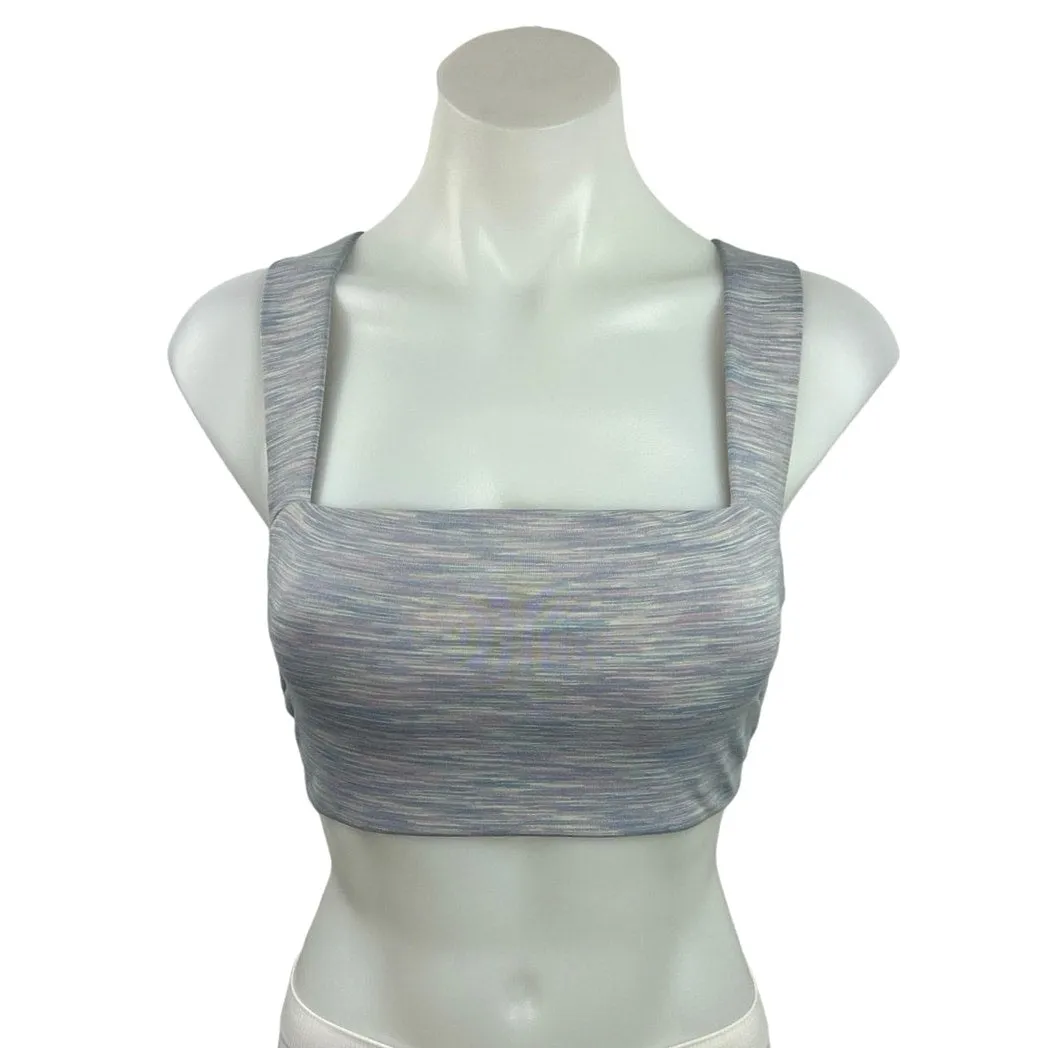 Outdoor Voices Purple Pastel Square Neck Space Dye Workout Sports Bra Size S