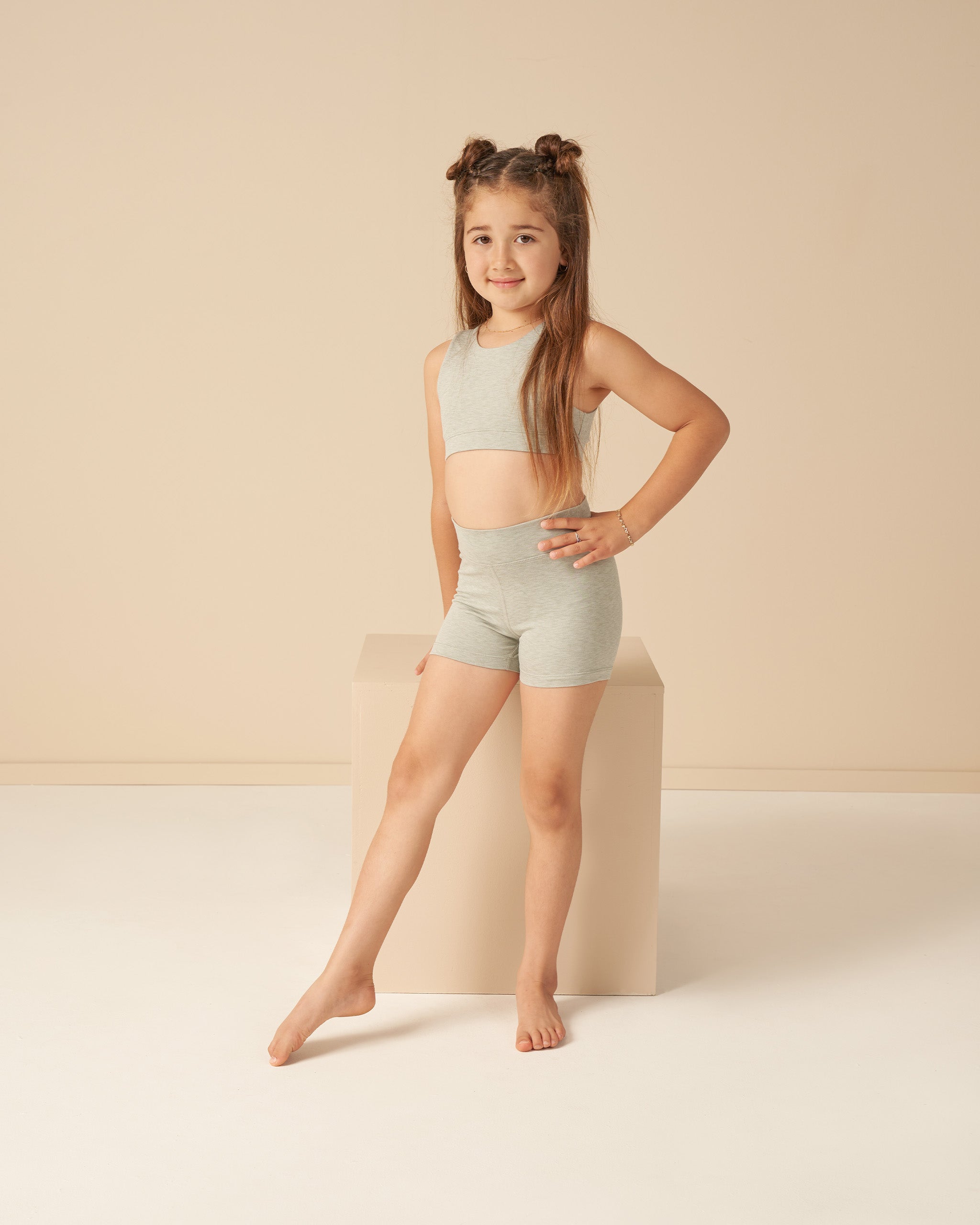 Play by Rylee & Cru Shortie Short - Heathered Seafoam