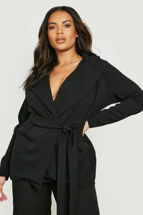 Plus Wrap Waist Blazer