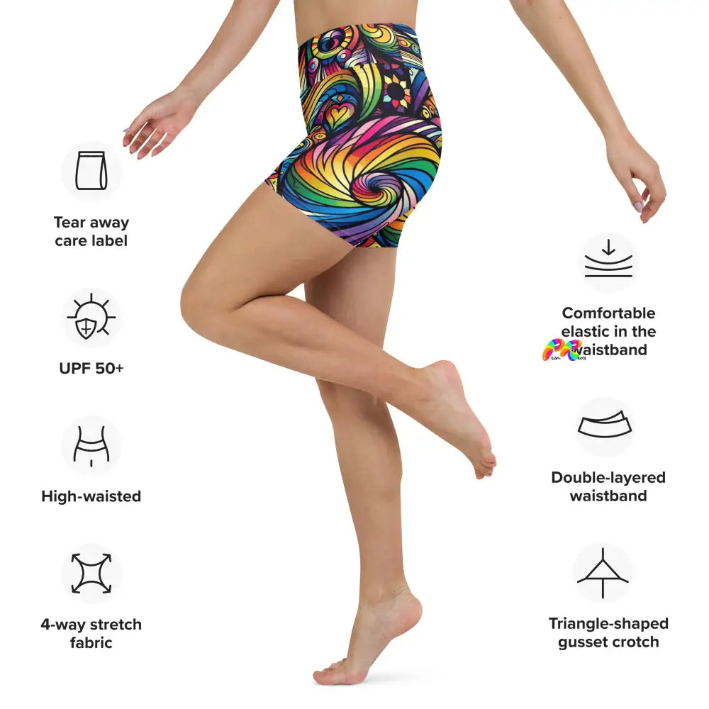 Pride Swirl Yoga Shorts