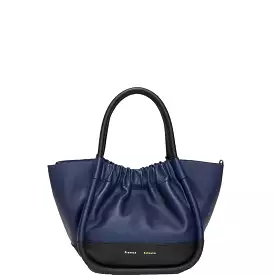 PS Ruched Tote Small, Black/Blue