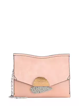 PS Small Curl Chain Clutch Grain/Suede, Blush