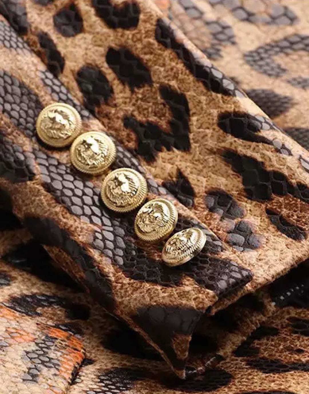 PU Leather Snake Pattern Blazer