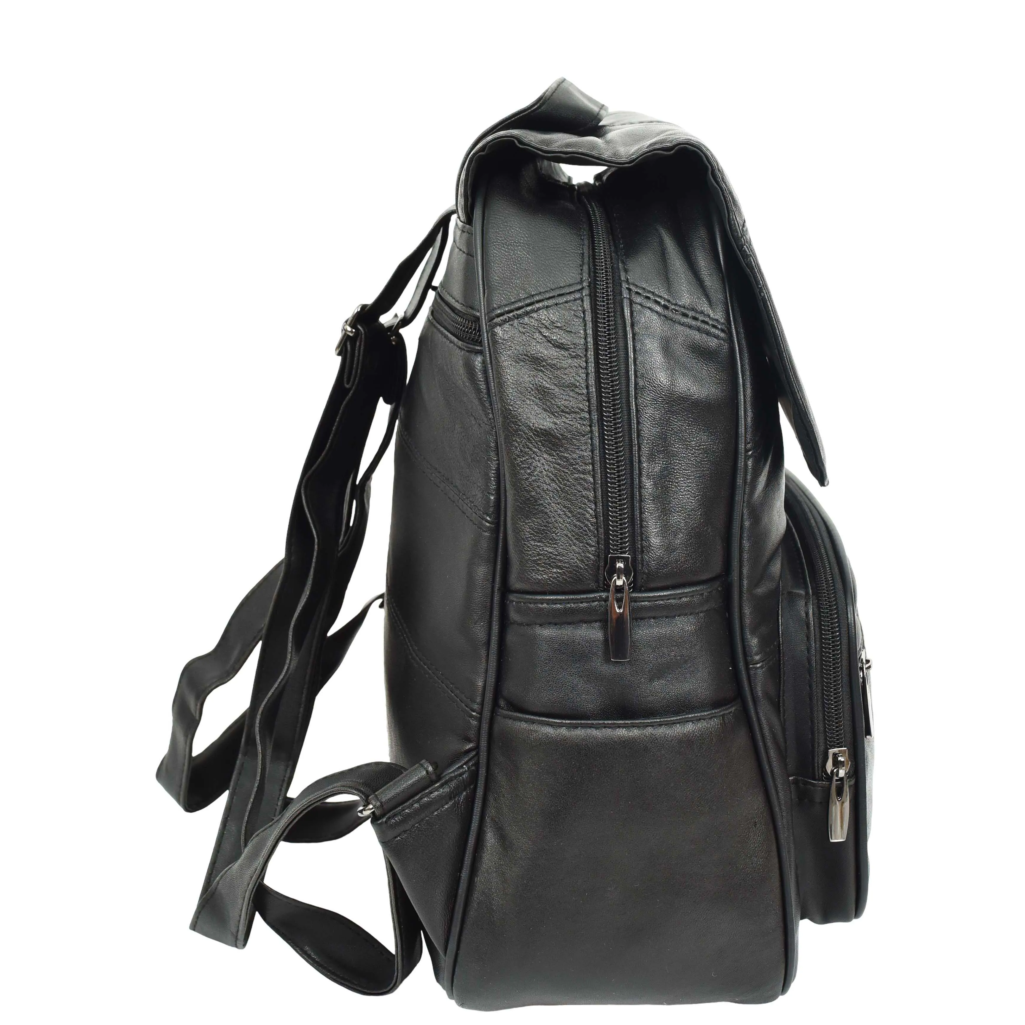 Real Leather Backpack For Women Daypack Organiser Bags HOL0791 Black