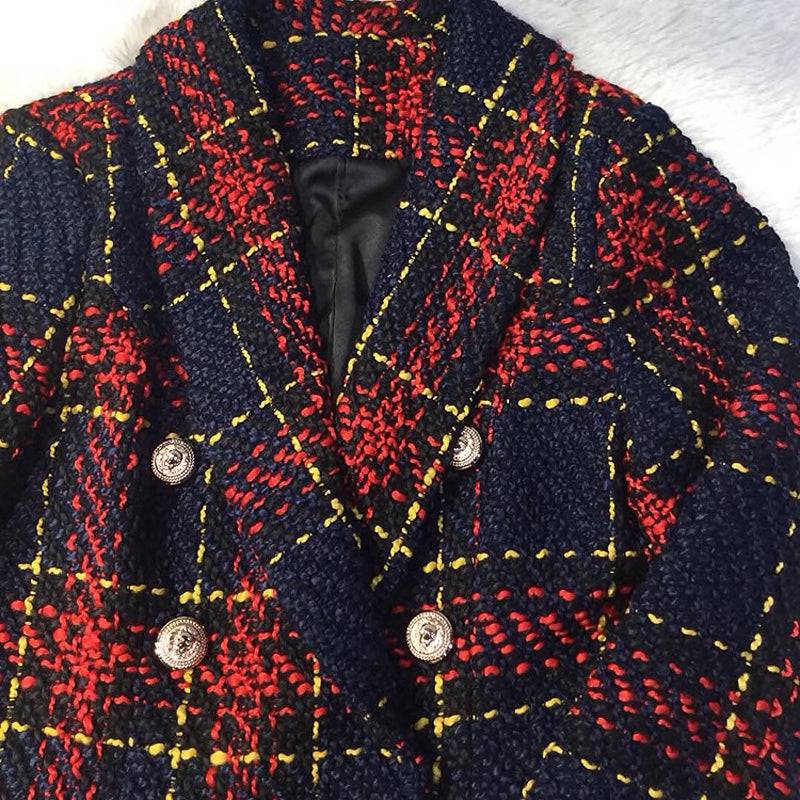 Red And Navy Tweed Blazer