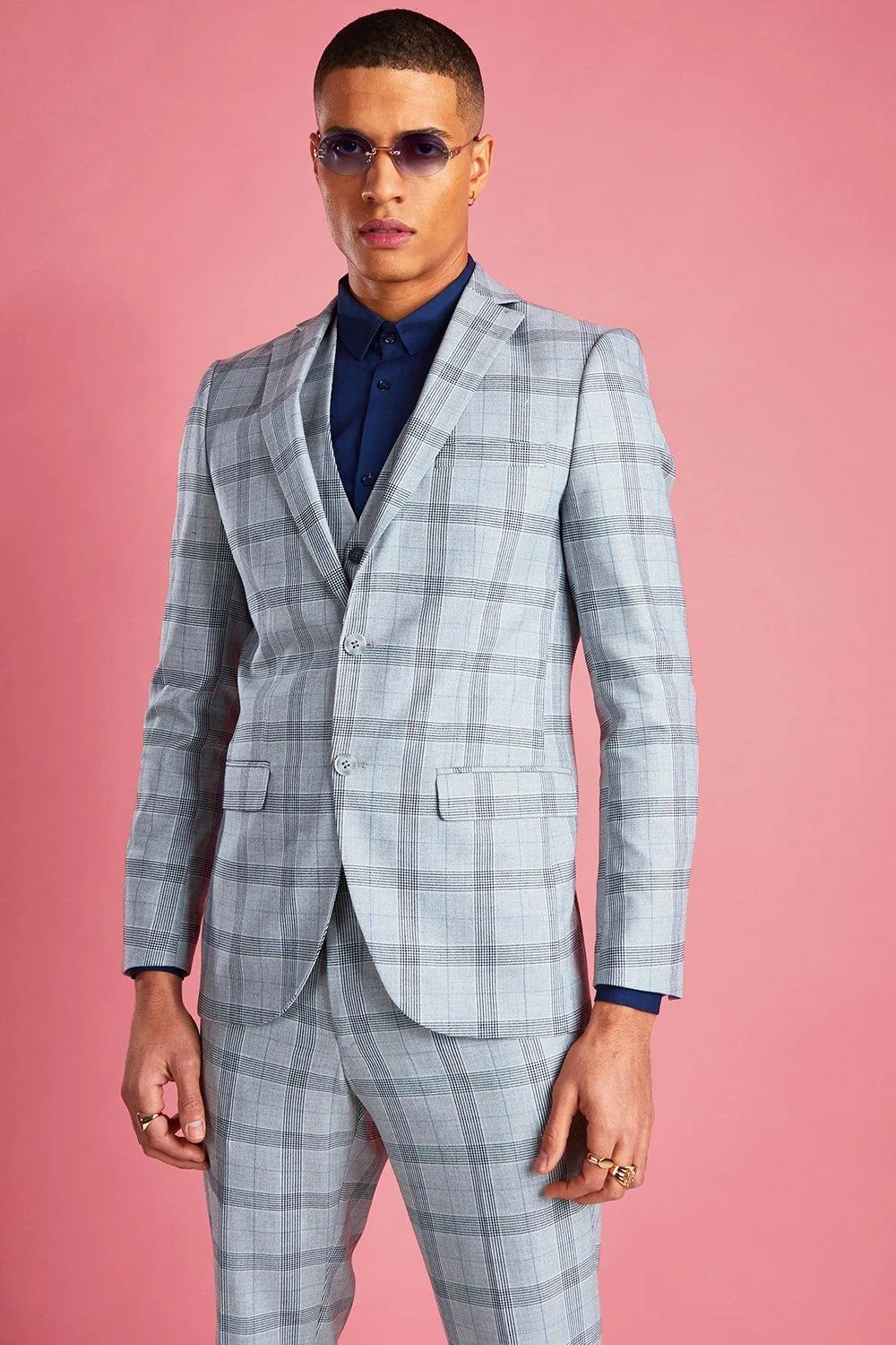 Skinny Prince Of Wales Check Blazer