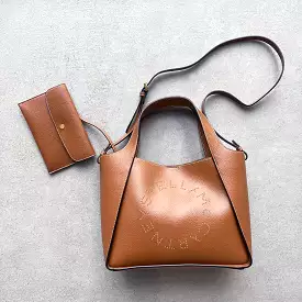 Stella Logo Tote C/B, Grain Stud, Pecan