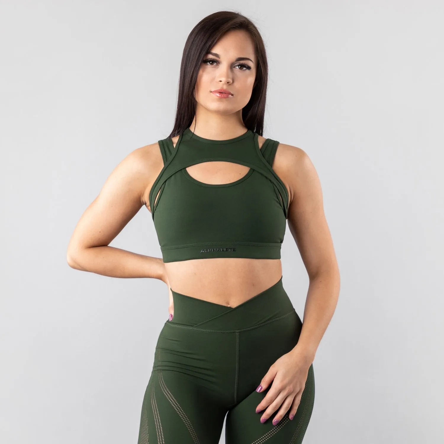 Surface Keyhole Bra - Olive