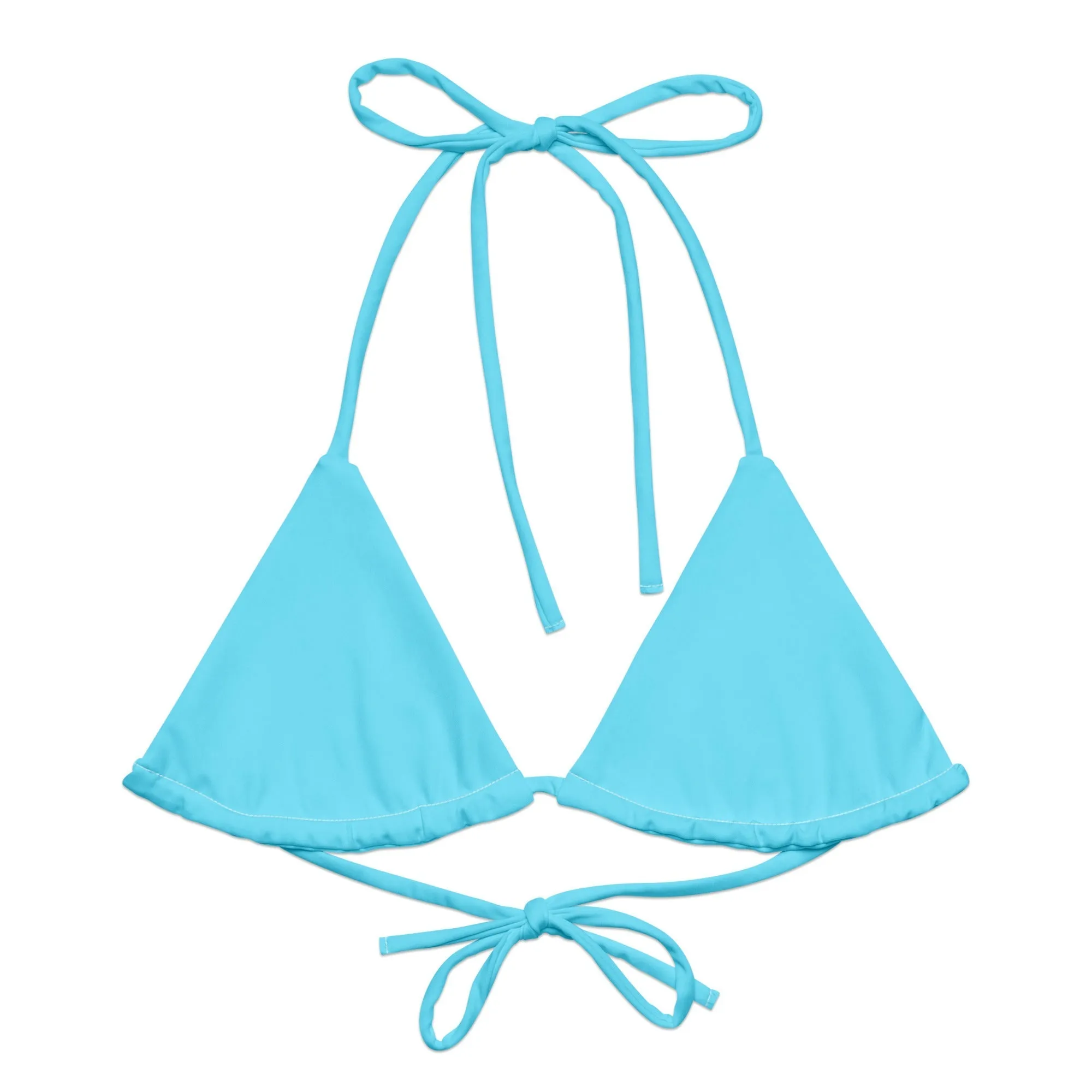 TRIANGLE STRING BIKINI TOP ECO - CANDY BLUE