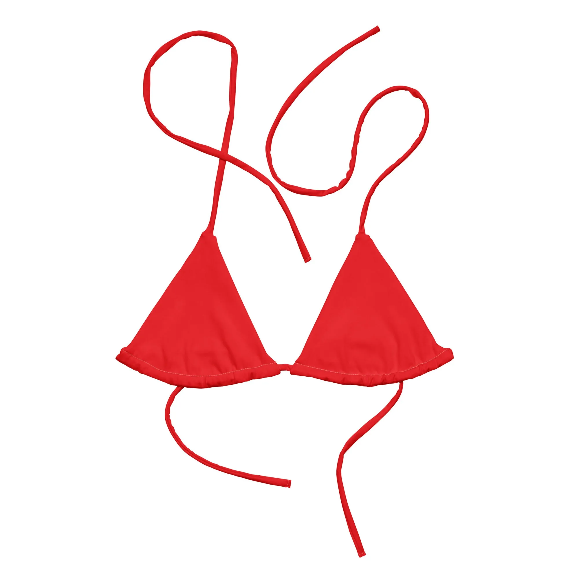 TRIANGLE STRING BIKINI TOP ECO - RED