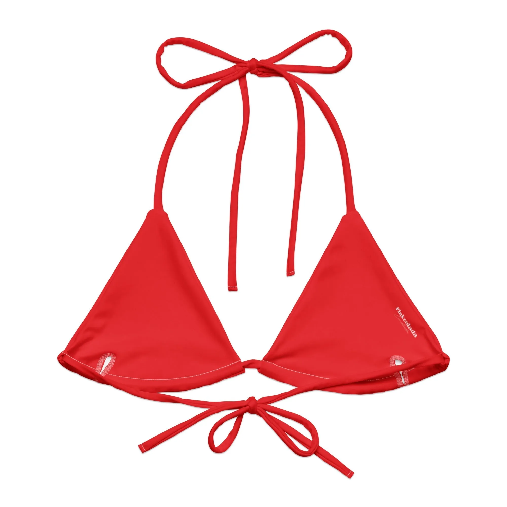 TRIANGLE STRING BIKINI TOP ECO - RED