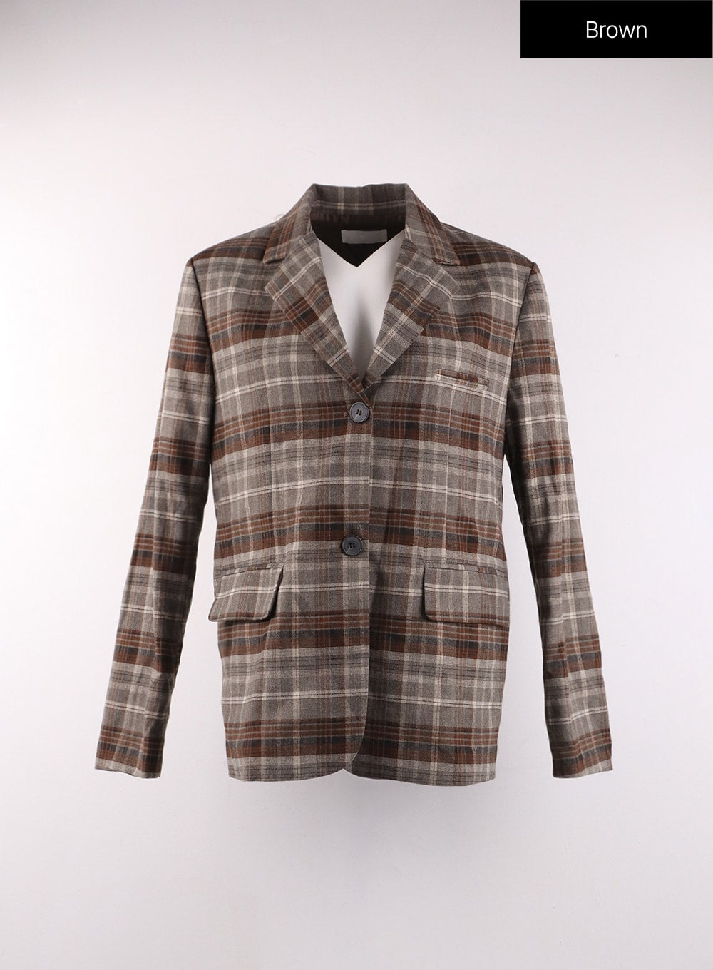 Vintage Oversized Checkered Blazer OF405