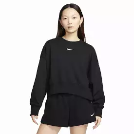 WMN'S SPORTSWEAR PHOENIX FLEECE CREW-NECK TERRY 'BLACK/SAIL'