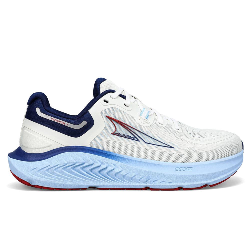 Women's Altra Paradigm 7, White/Blue, 8 B Medium