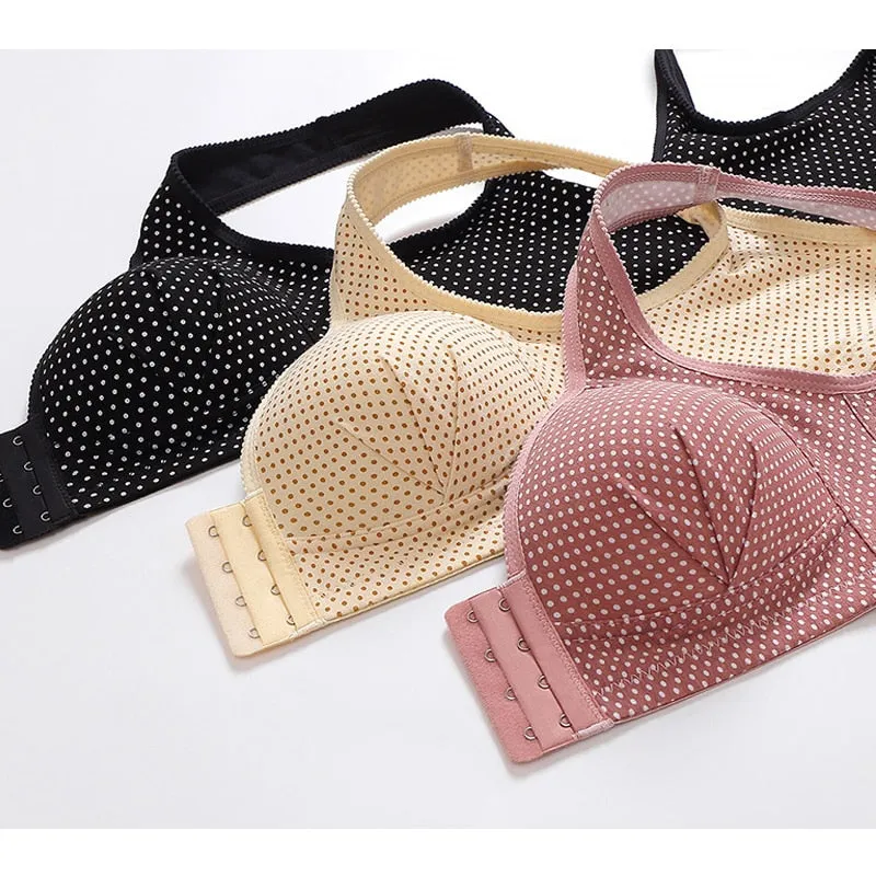 Women's Skin Color Seamless Front Closure Wire Free Full Cup Push-Up Bra