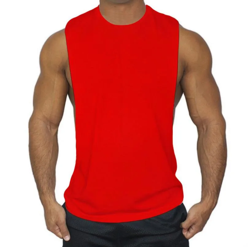 Xituodai Mens Workout Tank Tops Fitness Bodybuilding Clothing Low Cut Armholes Vivid Vest Muscle Singlets Men Activewear Tank