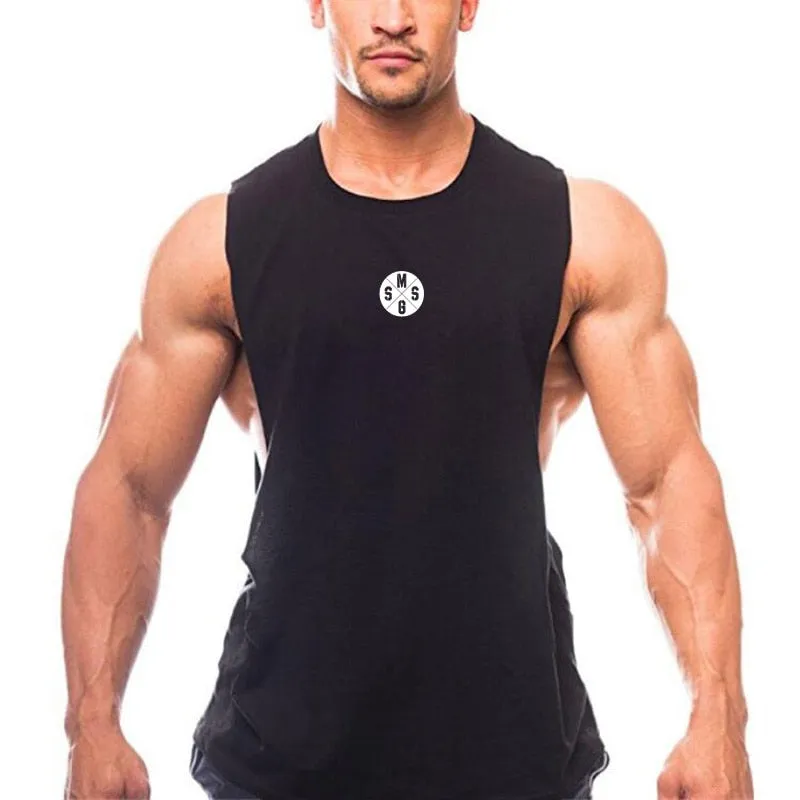 Xituodai Mens Workout Tank Tops Fitness Bodybuilding Clothing Low Cut Armholes Vivid Vest Muscle Singlets Men Activewear Tank